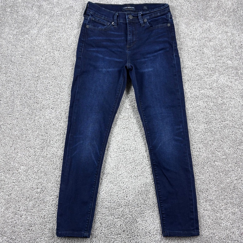 Lucky Brand Womens Dark Wash Mid Rise Skinny Jeans Blue Size 0/25 Stretch Denim